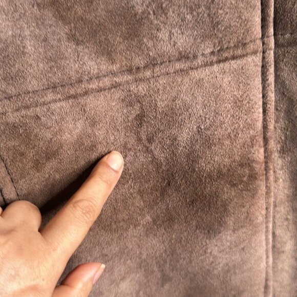 Vintage lamb shearling petroff brown double breasted coat size medium - Picture 9 of 12